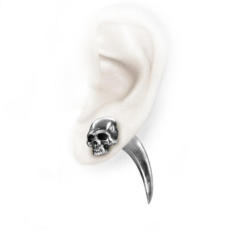 Tomb Skull Horn Earring by Alchemy Gothic