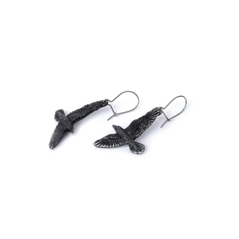 Black Raven Earrings by Alchemy Gothic
