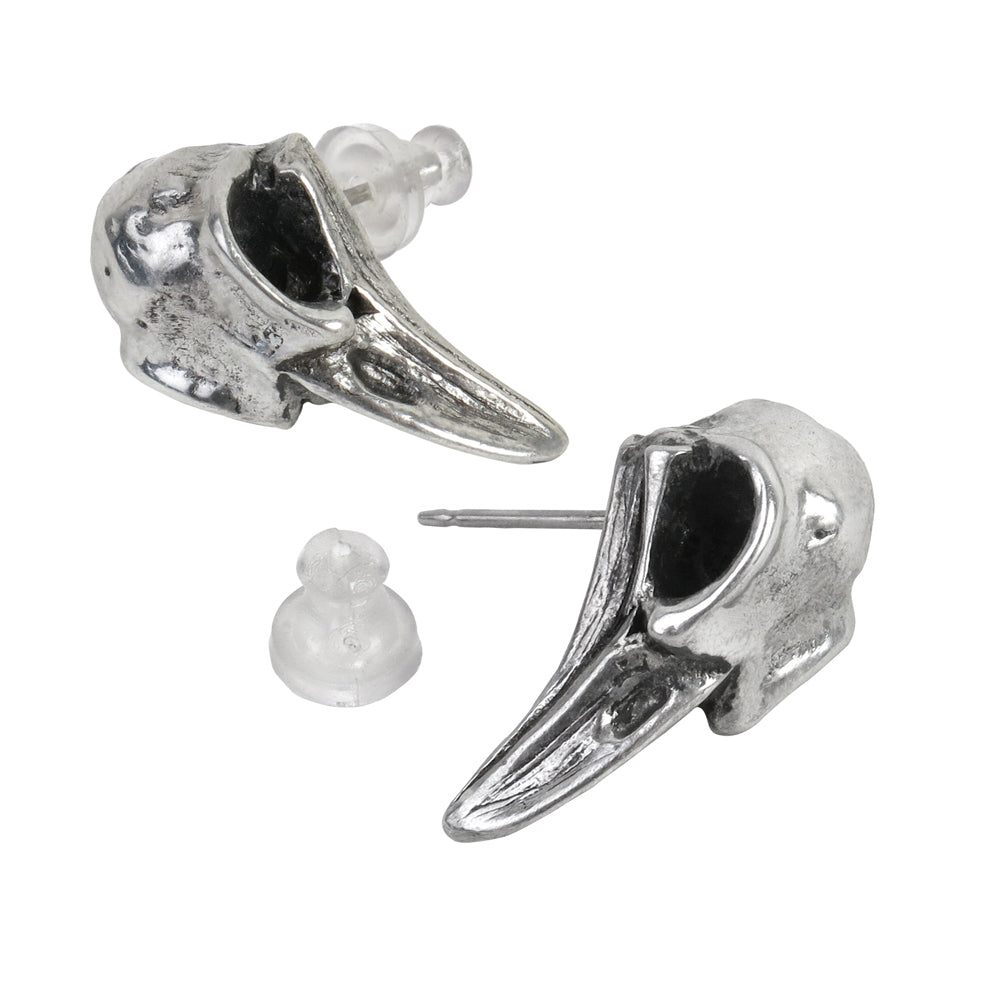 Raven Skull Earrings by Alchemy Gothic