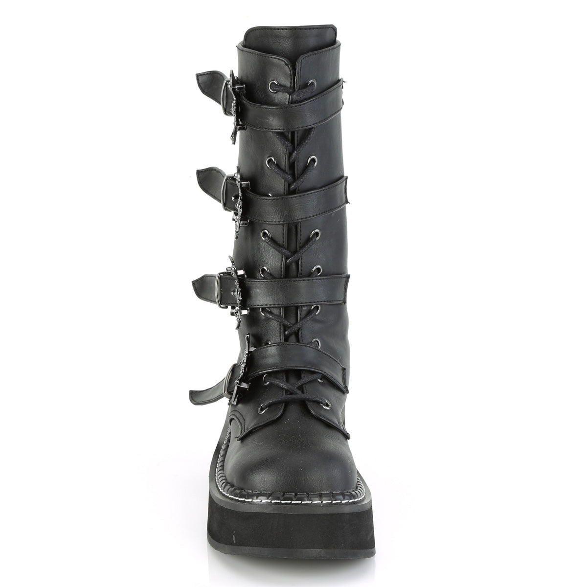 EMILY-322 Bat Buckle Boots by Demonia