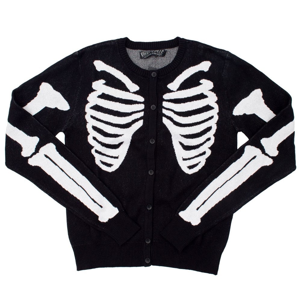 Skeleton Ribcage Bones Cardigan by Kreepsville 666