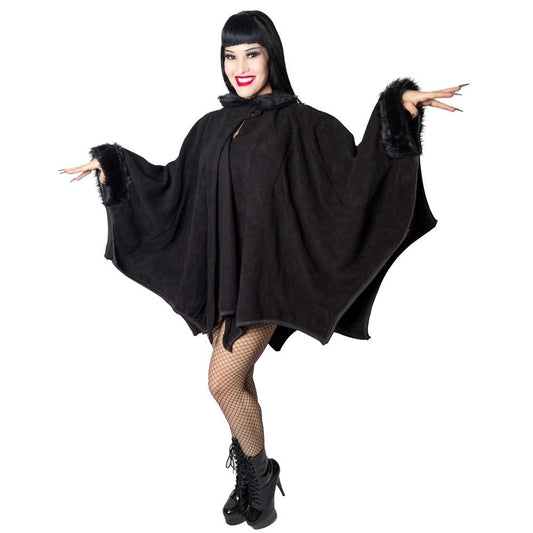 Glamour Ghoul Web Cape Black Fur by Kreepsville 666