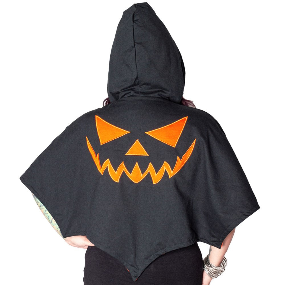Reversible Trick Or Treat Pumpkin Shoulder Cape by Kreepsville 666