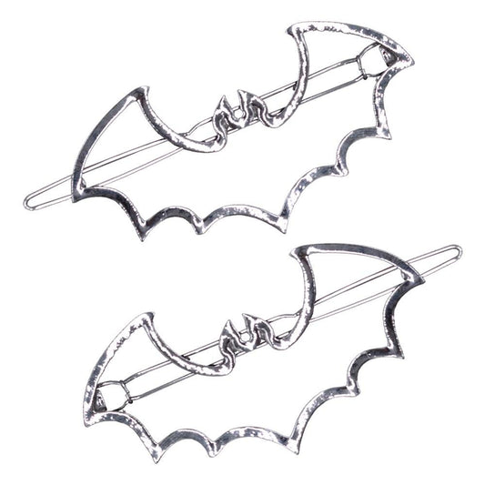 Bat Outline Hair Clips Pair by Kreepsville 666