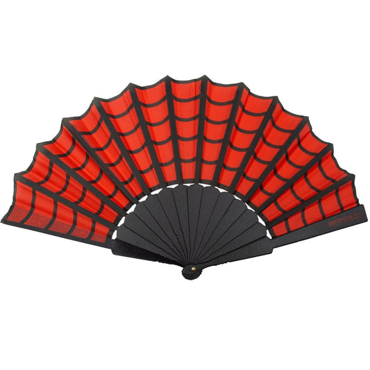 Spiderweb Scallop Red Fan by Kreepsville 666
