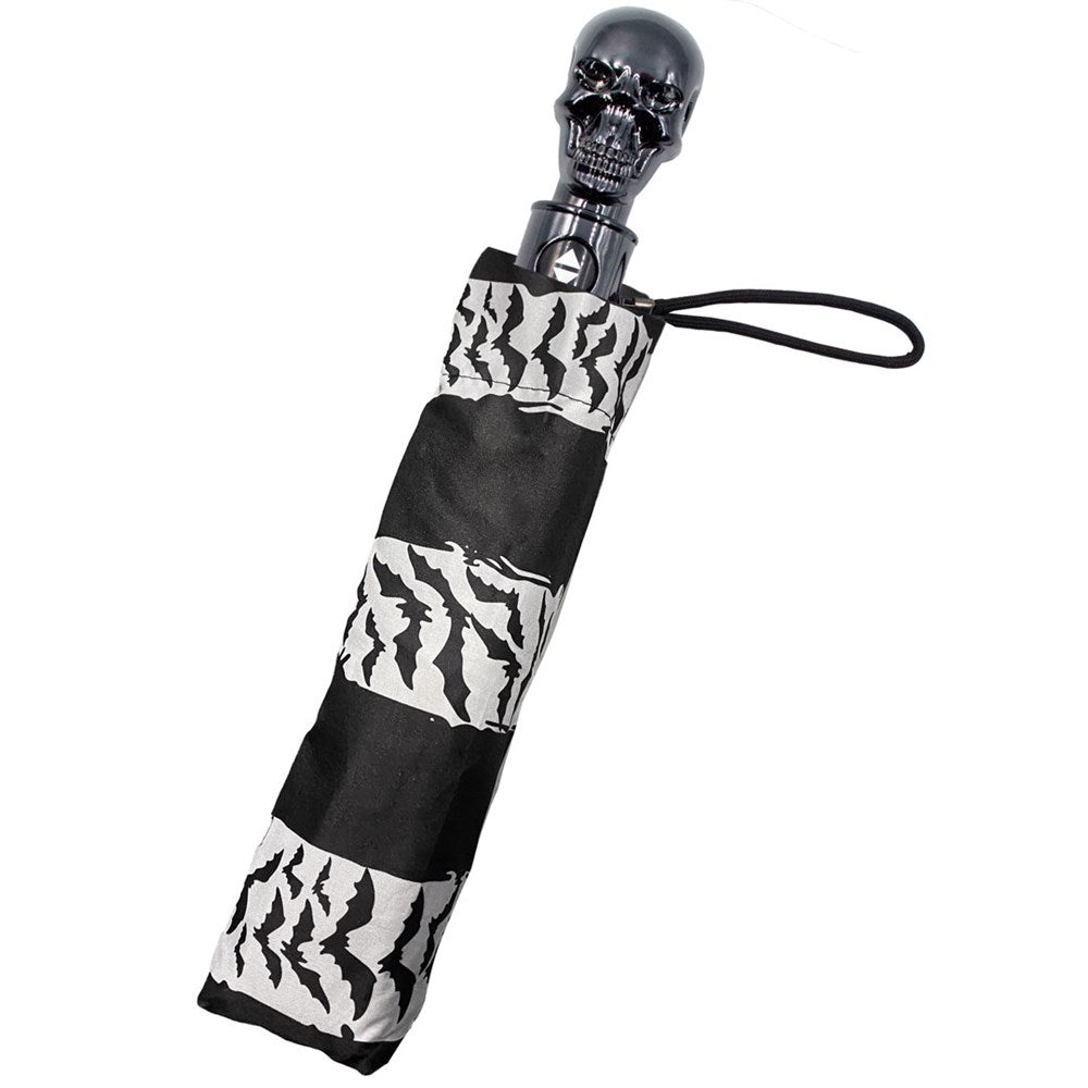 Skull Handle Bat Swirl Umbrella by Kreepsville 666