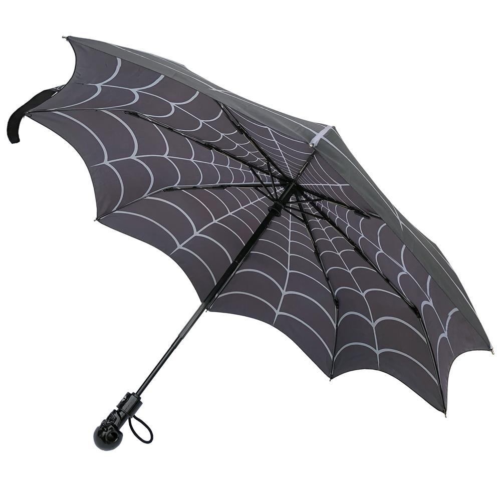 Skull Handle Spiderweb Umbrella by Kreepsville 666