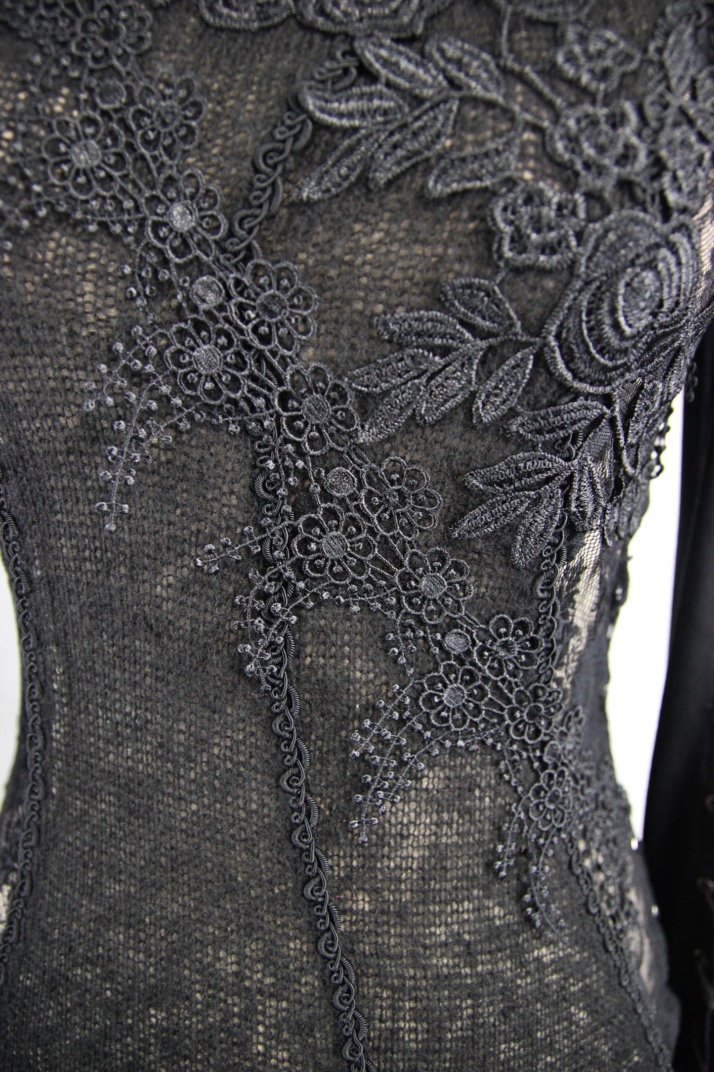 Rotting Roses Lace Sweater Top by Devil Fashion