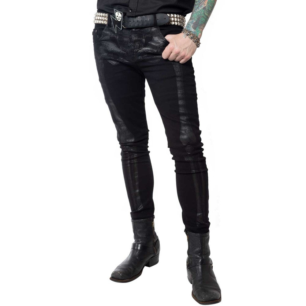 Skeleton Skinny Jeans Black Bone Unisex by Kreepsville 666 The Dark Side of Fashion Skeleton Skinny Jeans Black Bone Unisex by Kreepsville 666 The Dark Side of Fashion