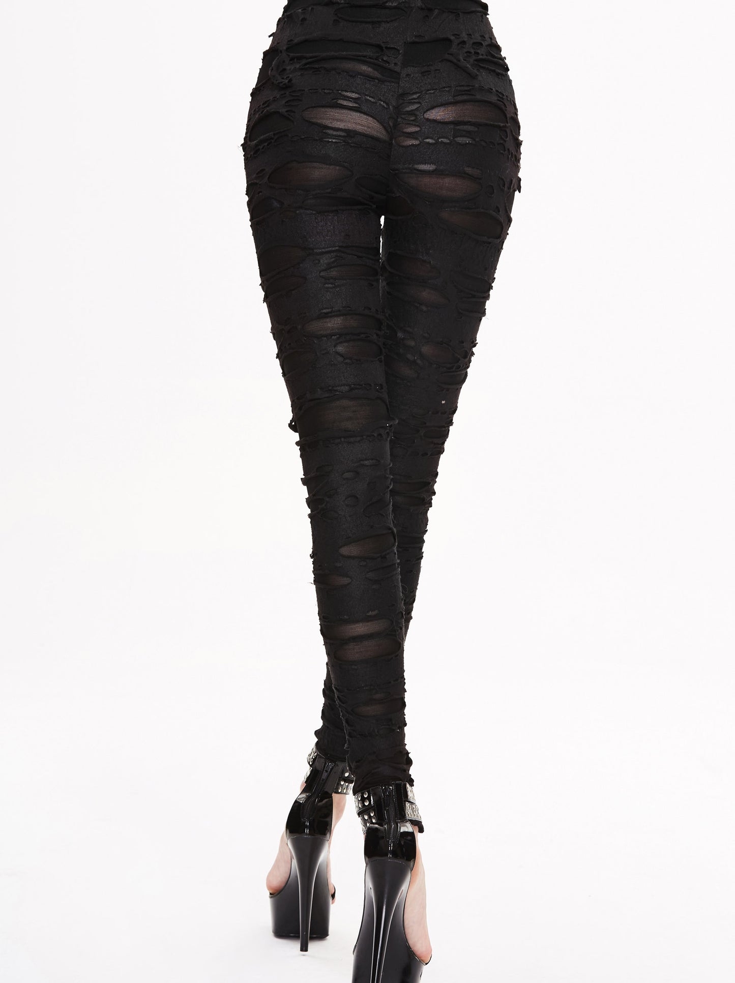 Zombie Kiss Shredded Leggings by Devil Fashion