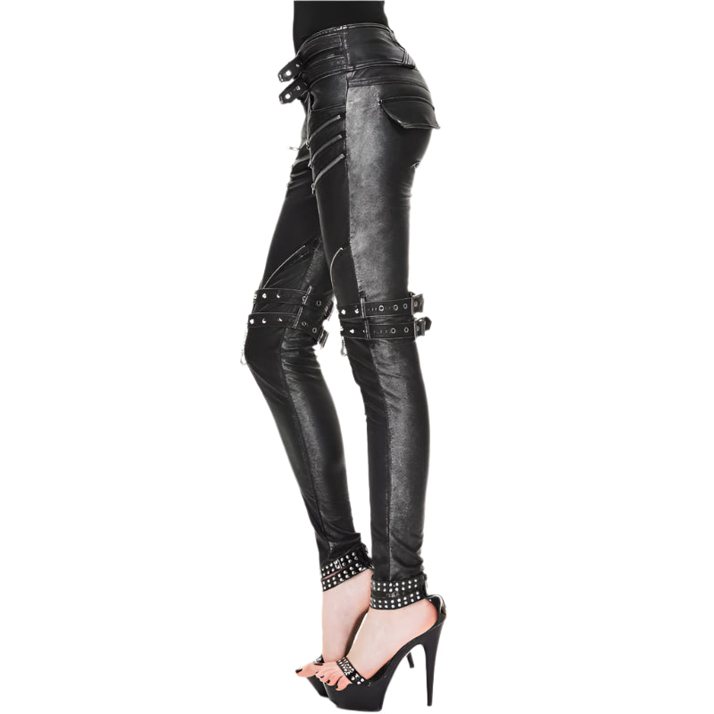 Reaper Faux Leather Biker Pants by Devil Fashion
