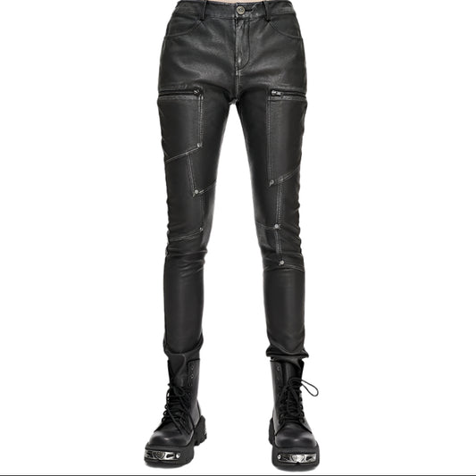 Patchwork Ghoul Faux Leather Pants by Devil Fashion