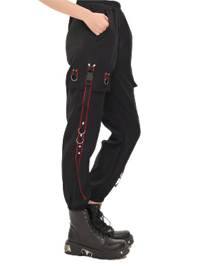 Red Match Cargo Pants by Devil Fashion