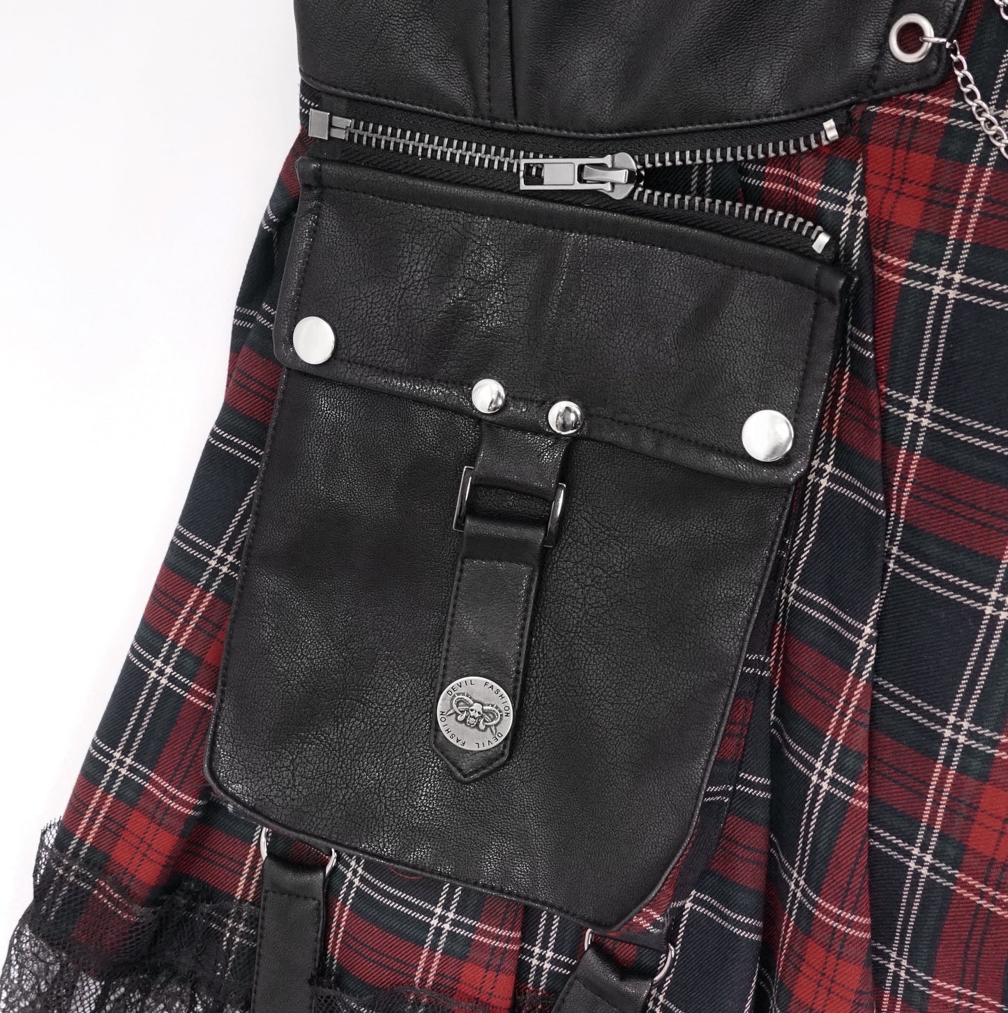 Rotten to the Core Plaid Skirt by Devil Fashion