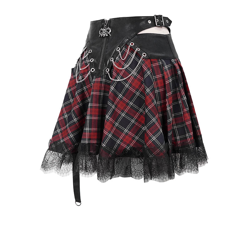 Rotten to the Core Plaid Skirt by Devil Fashion