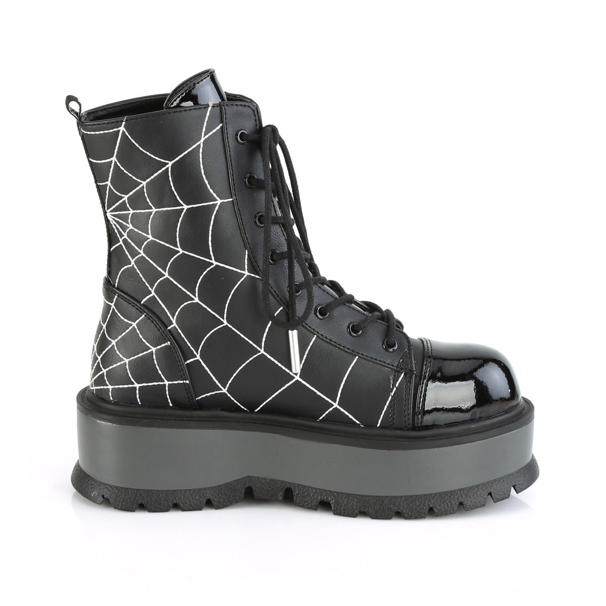 SLACKER-88 Spiderweb Boots by Demonia