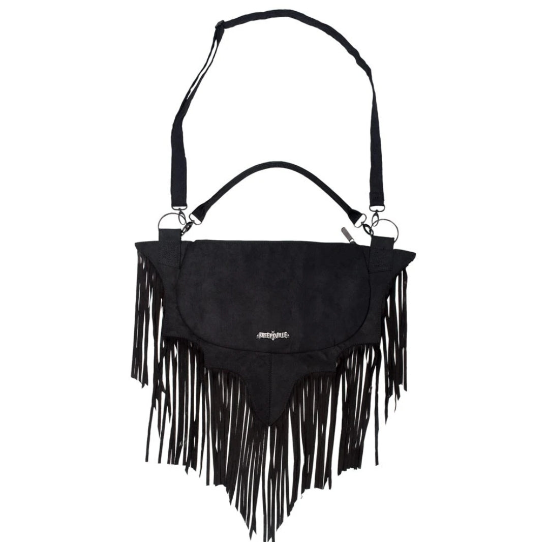 Bat Wing Fringe Shoulder Bag by Kreepsville 666