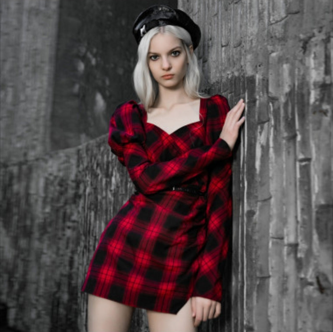 Damsel in Distres Plaid Dress by Punk Rave The Dark Side of Fashion