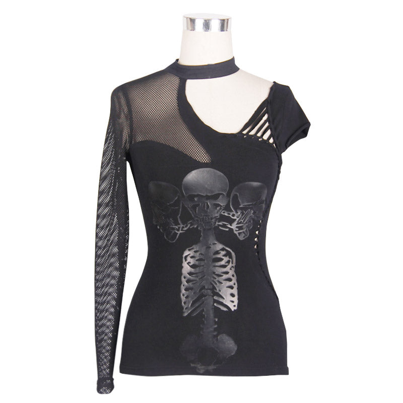 Speak No Evil Skull Mesh Top by Devil Fashion