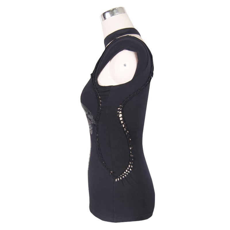 Speak No Evil Skull Mesh Top by Devil Fashion