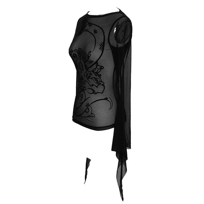 Nightmare Sheer Skull Top by Devil Fashion