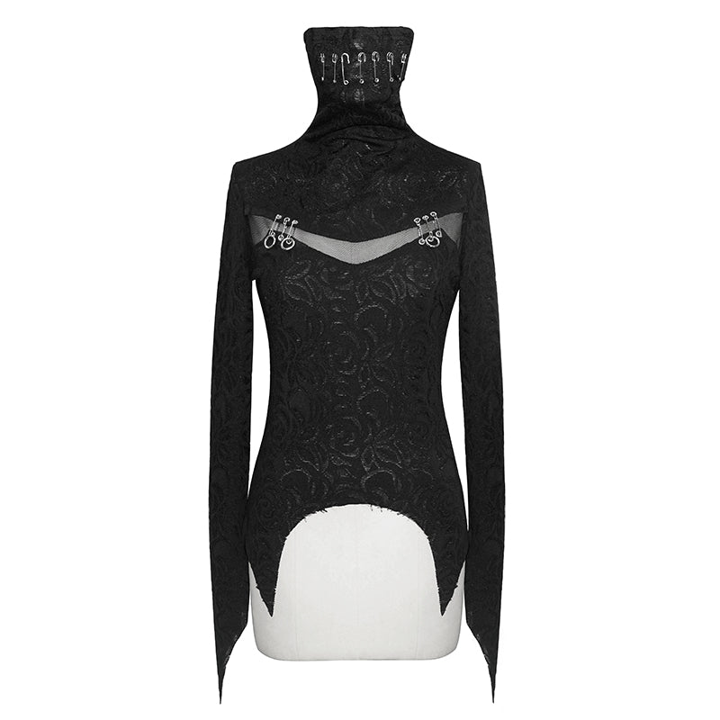Wilted Rose High Neck Top by Devil Fashion