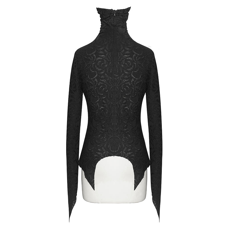 Wilted Rose High Neck Top by Devil Fashion