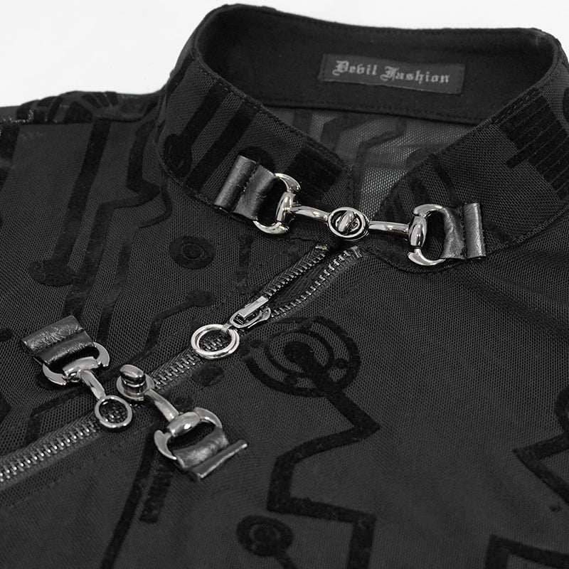 Digital Mesh Crop Top by Devil Fashion