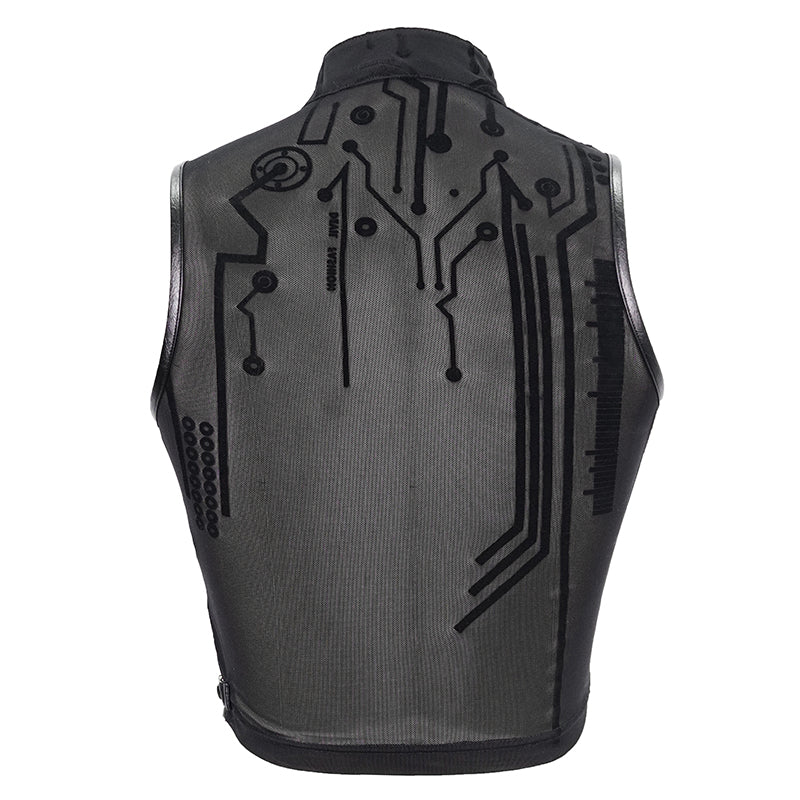 Digital Mesh Crop Top by Devil Fashion