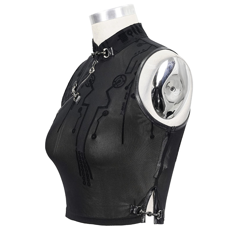 Digital Mesh Crop Top by Devil Fashion