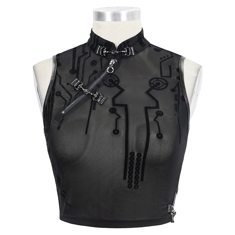 Digital Mesh Crop Top by Devil Fashion