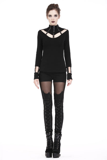 Hollow Cut Out Collar Shirt by Dark In Love