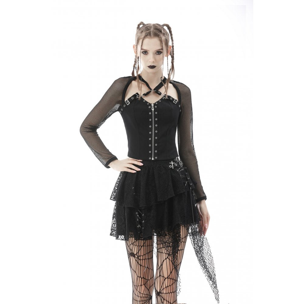 Meet Me On The Other Side Mesh Sleeves Top by Dark In Love