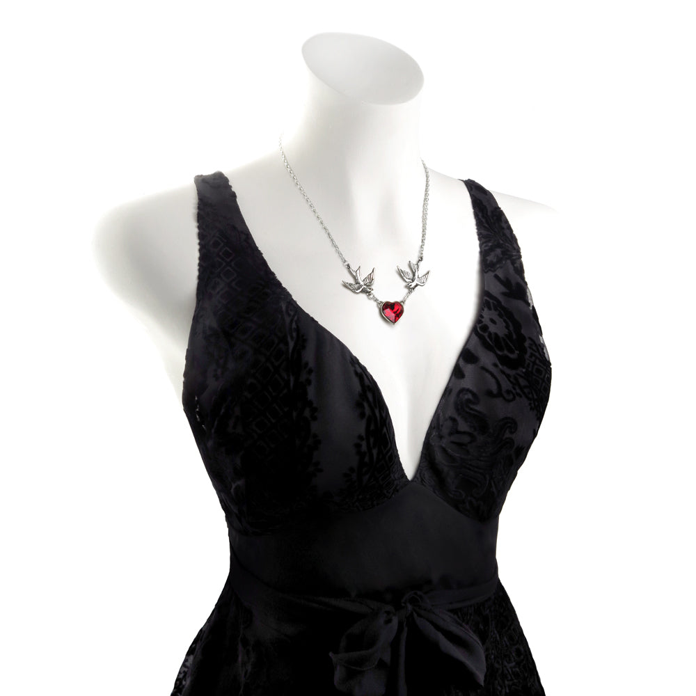 Swallow Heart Necklace by Alchemy Gothic
