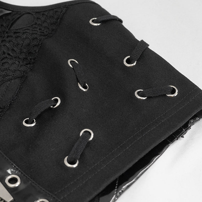 Mayhem Mini Cropped Vest Top by Devil Fashion