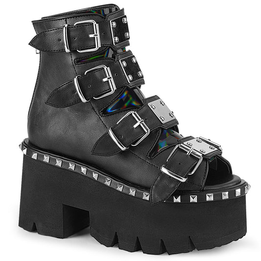 ASHES-70 Chunky Heel Platform Sandals by Demonia