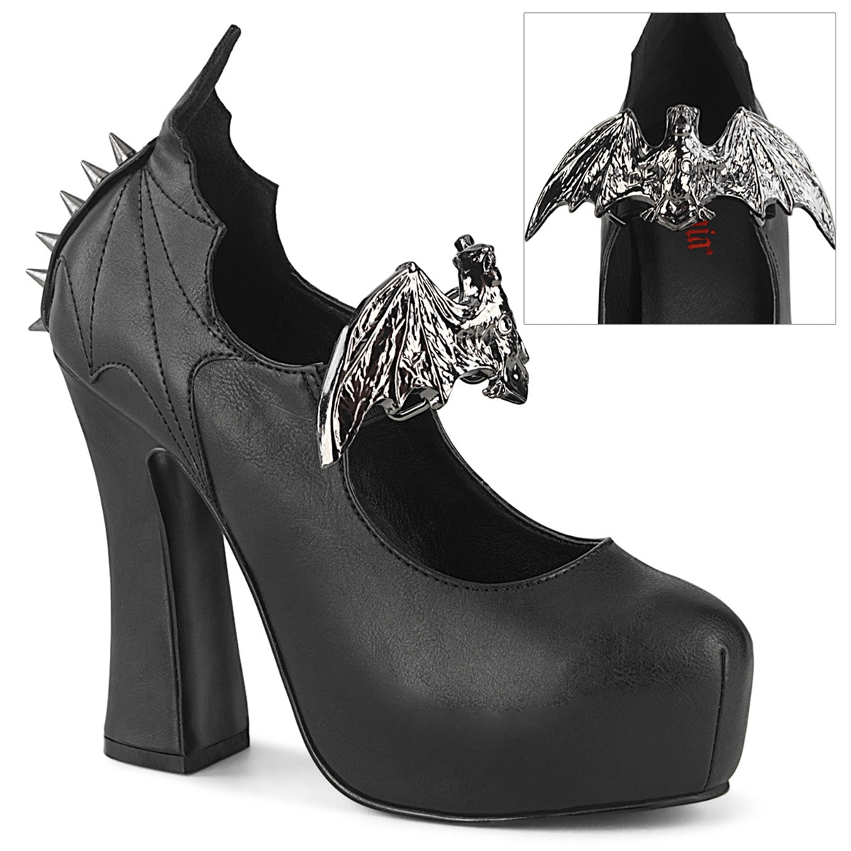 Demon-18 Mary Jane Bat Heels by Demonia