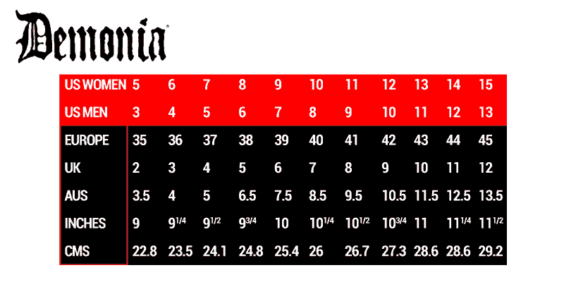 Men Size Chart – DevilFashion Official