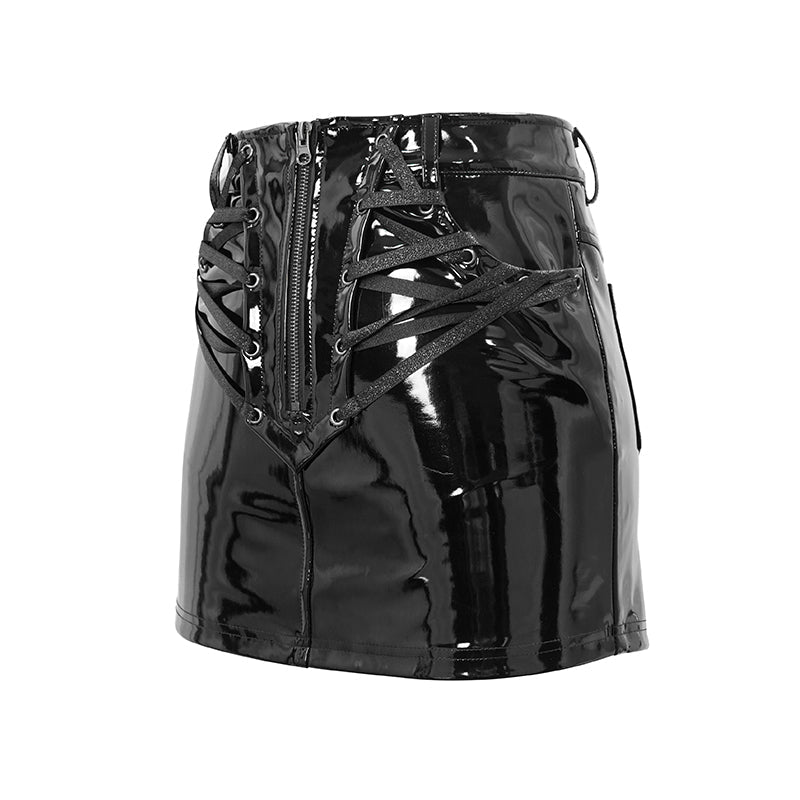 Worst Nightmare Faux Leather Skirt by Devil Fashion