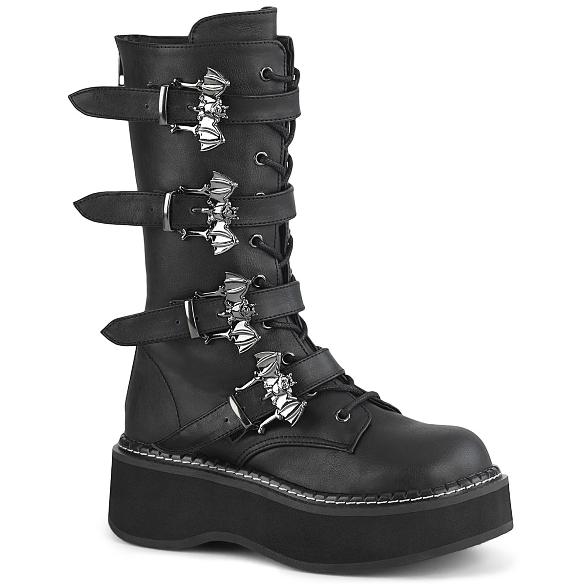 EMILY-322 Bat Buckle Boots by Demonia