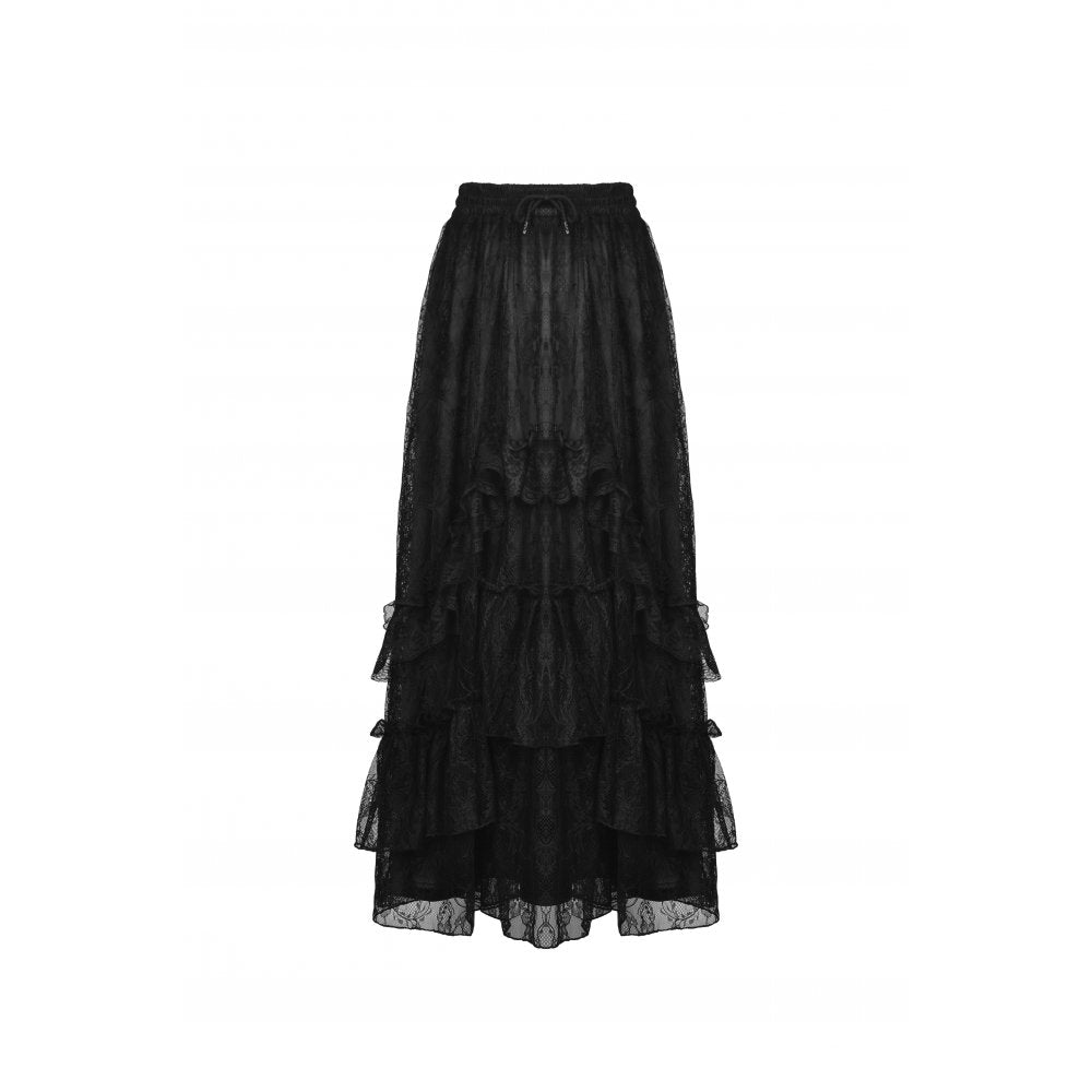 In Her Wake Lace Frill Skirt by Dark In Love