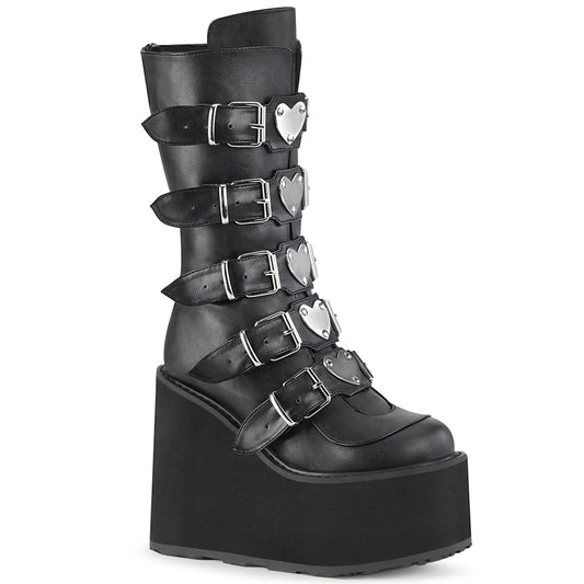 SWING-230 Heart Buckle Boots by Demonia