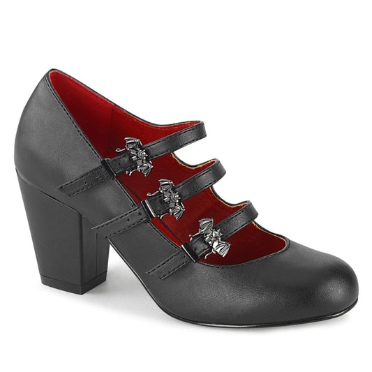 VIVIKA-38 Triple Bat Mary Jane Heels by Demonia