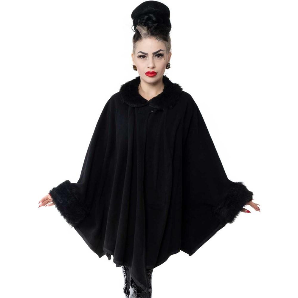 Glamour Ghoul Web Cape Black Fur by Kreepsville 666