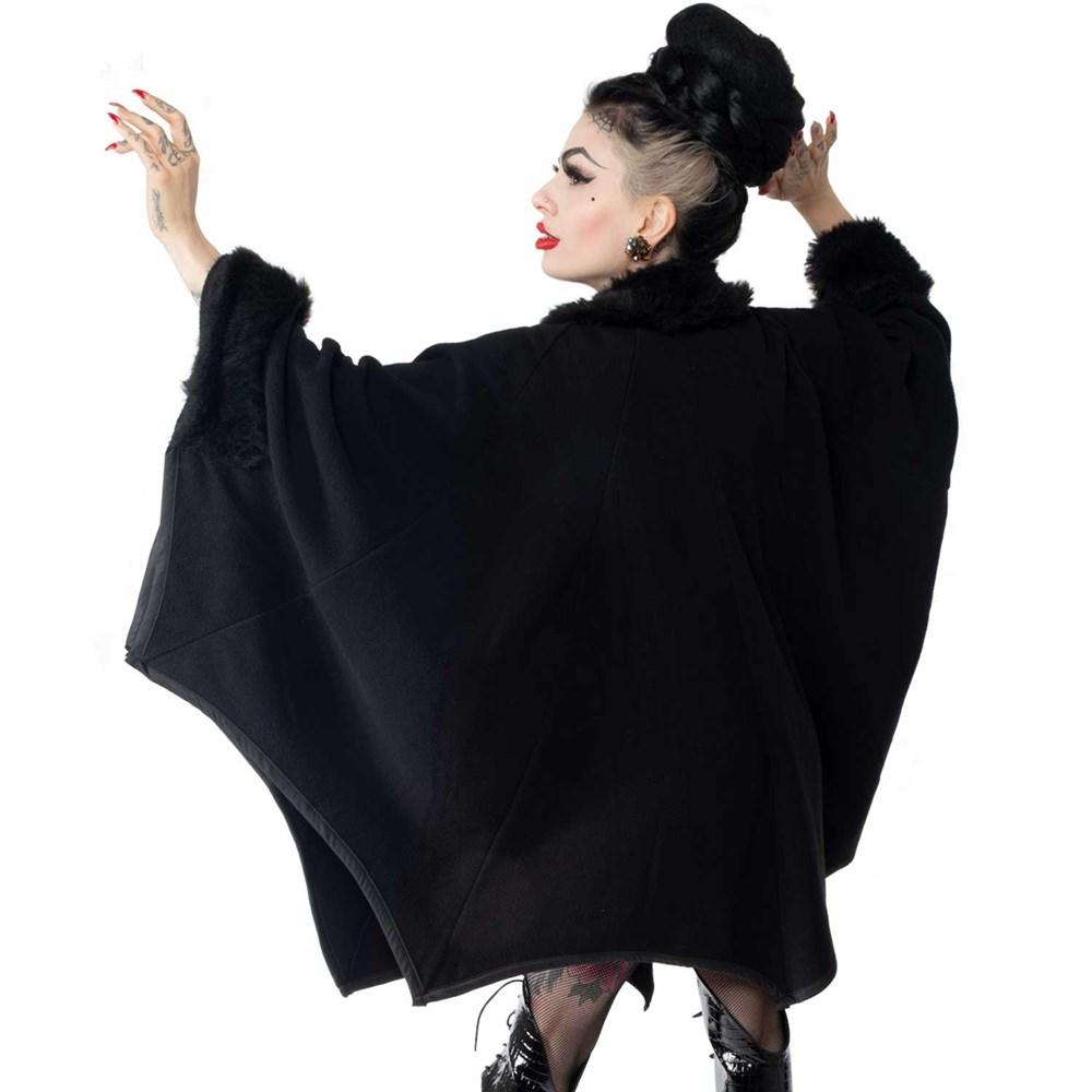 Glamour Ghoul Web Cape Black Fur by Kreepsville 666