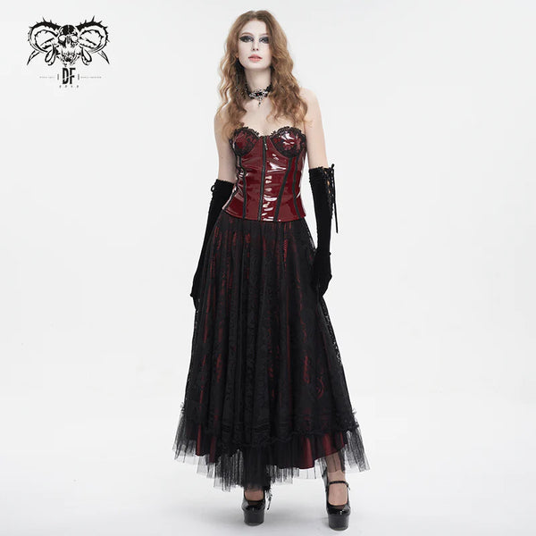 Alana Red Patent Leather Gothic Corset by Devil Fashion