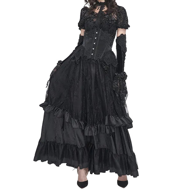 Cullen Black Gothic High Waist Skirt by Devil Fashion