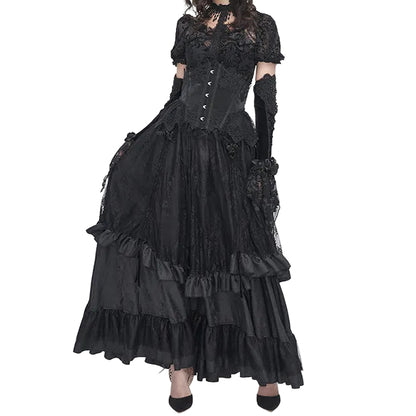 Cullen Black Gothic High Waist Skirt by Devil Fashion