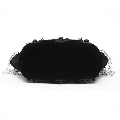 Black Roses Gothic Velvet Purse Bag by Eva Lady