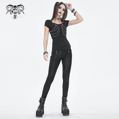 Spooky Bones Gothic Chain Top by Devil Fashion